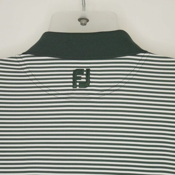 FootJoy Golf Polo Men's 2XL FJ Shannopin C.C. Green Stripe Performance Logo - Picture 6 of 7